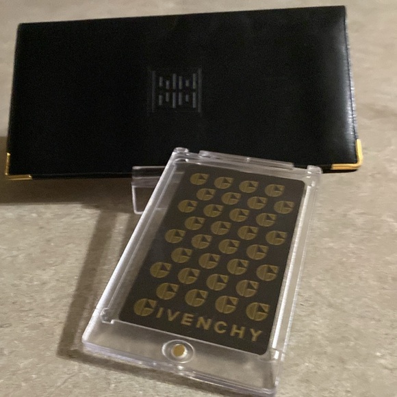 Givenchy Handbags - Givenchy Authentic Vin. Blk Leather Bi-fold Wallet & RARE playing card